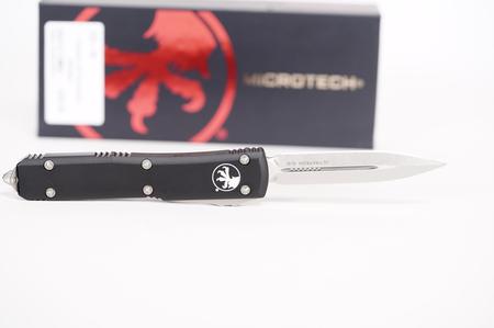 Microtech 122-10 Ultratech Stonewash, Black Aluminum Handles