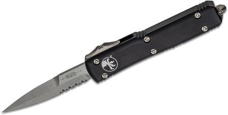 Microtech 120-11 Ultratech Stonewashed P/S Bayonet, Black Handle